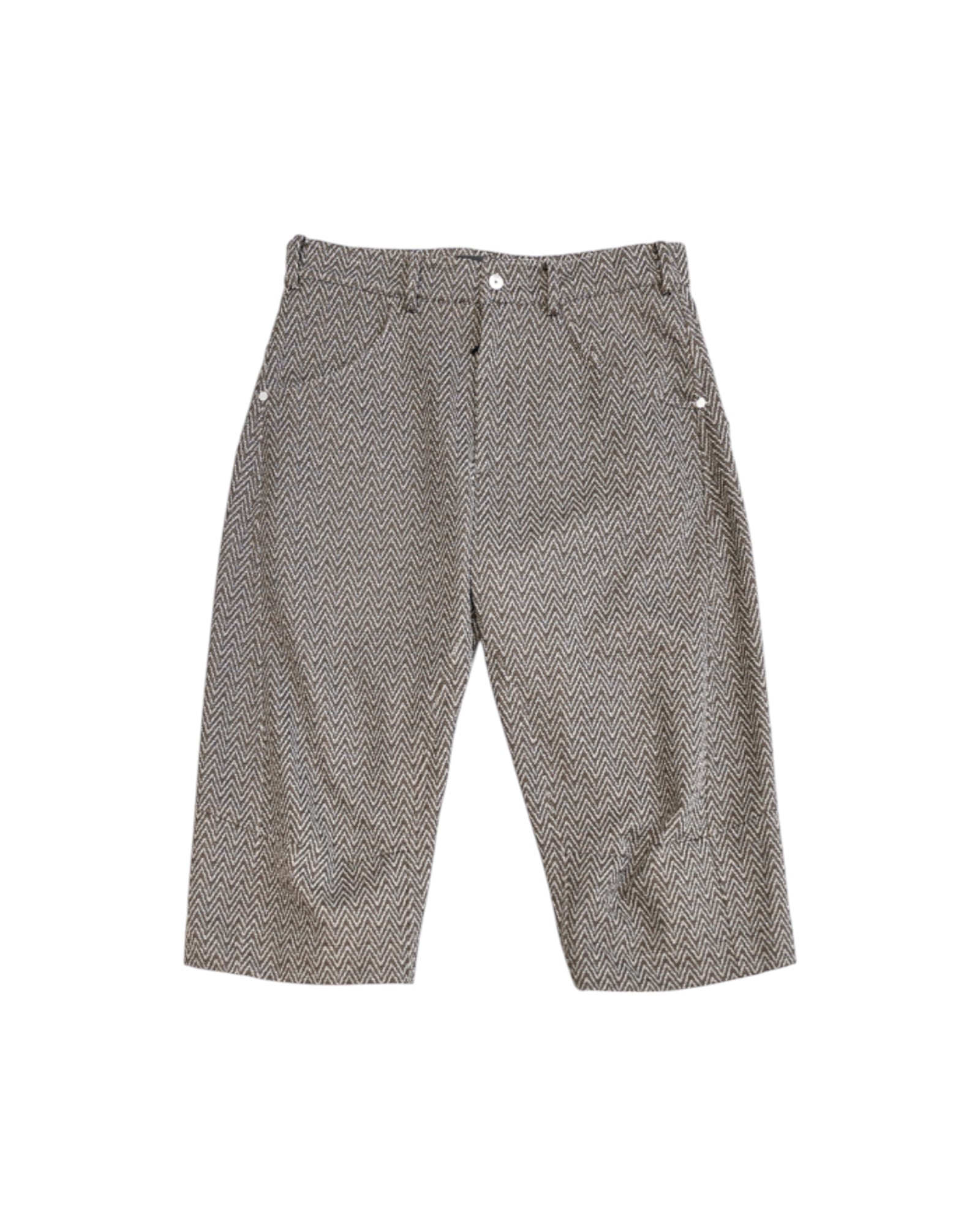 Omar Afridi Knee Darted Flare Shorts Jacquard