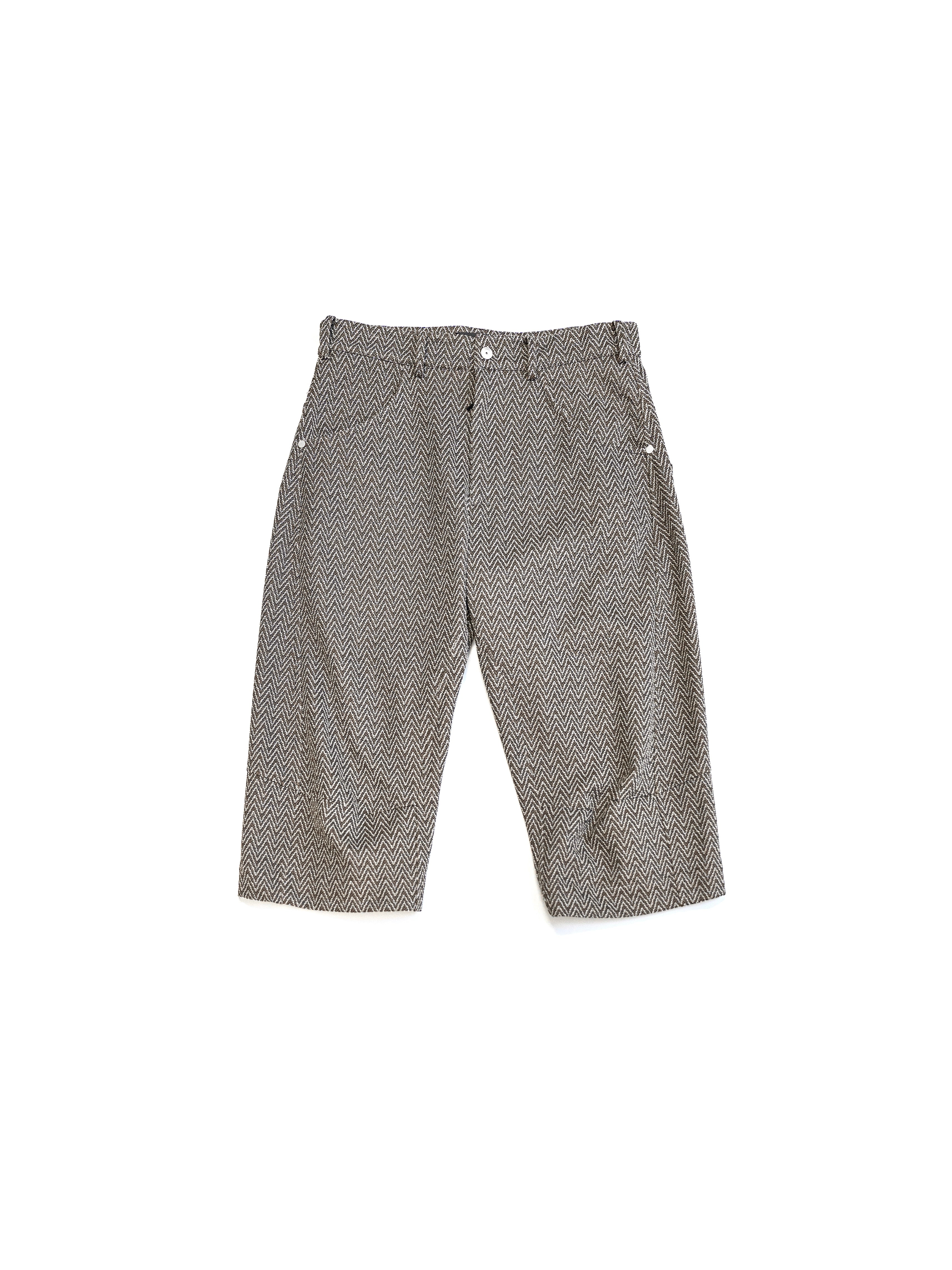 Omar Afridi Knee Darted Flare Shorts Jacquard | VAVA STORE