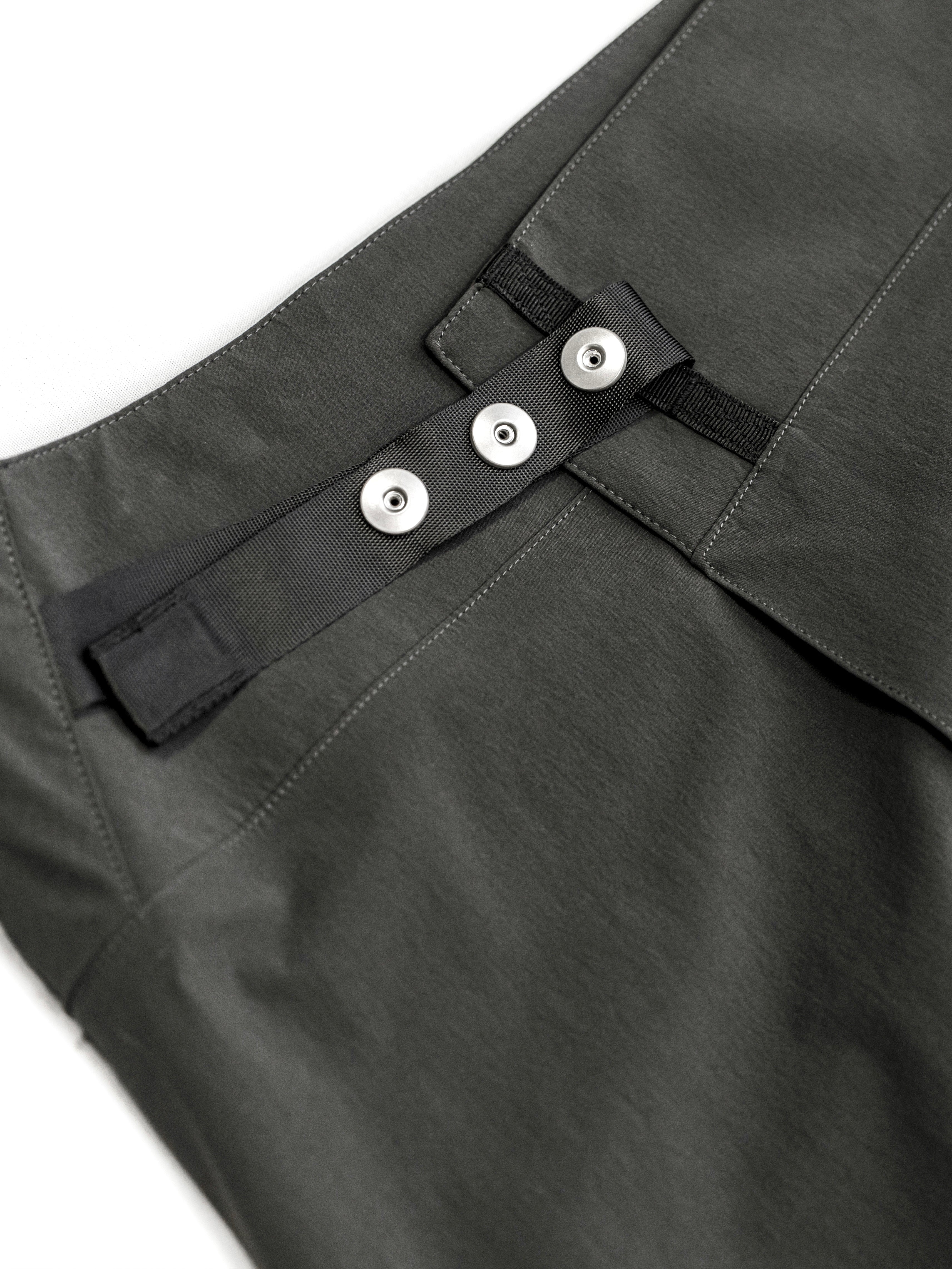 Omar Afridi Wrapped Skirt Charcoal - Designer Skirt | VAVA STORE