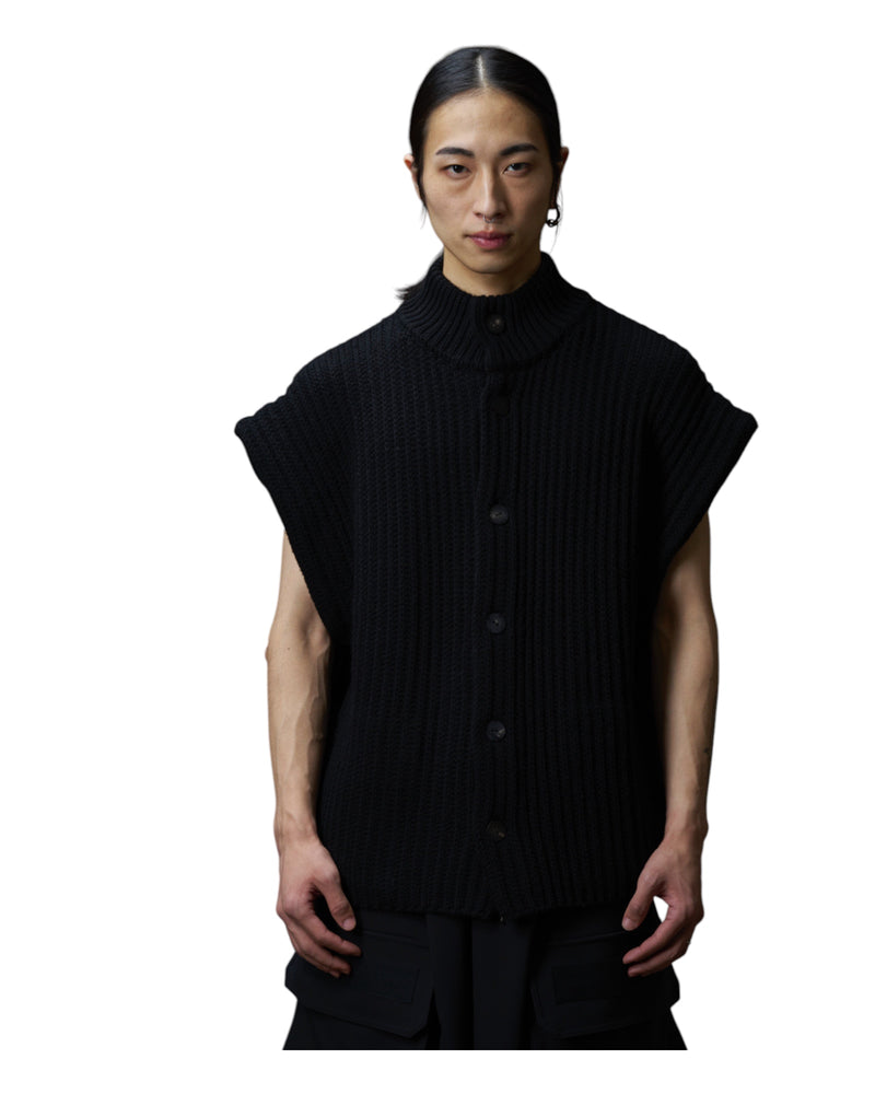Devoa Knit Vest Black