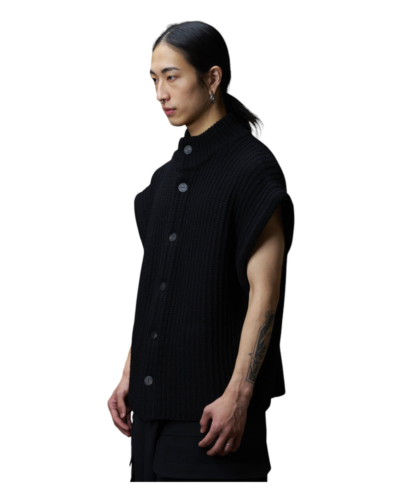 Devoa Knit Vest Black