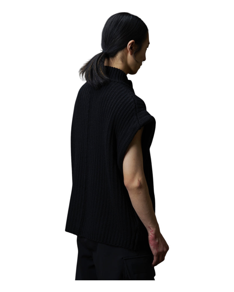 Devoa Knit Vest Black