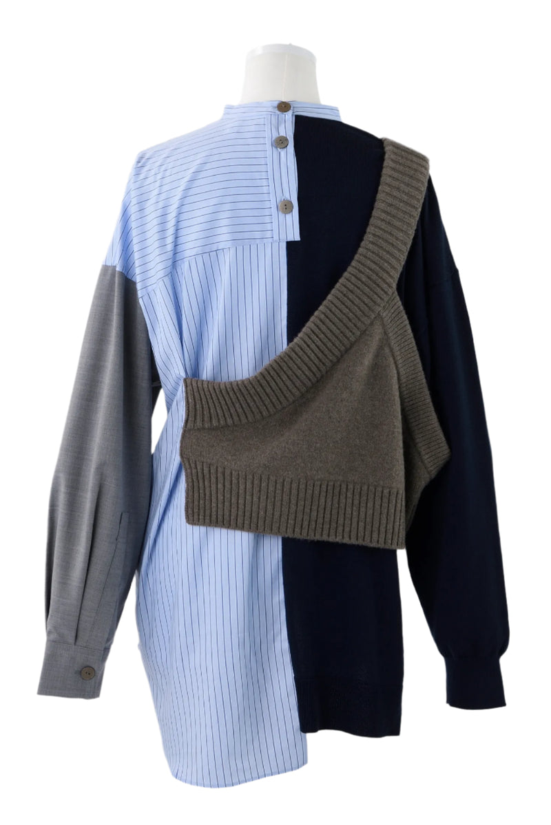 Enfold Knitted Combination Pullover
