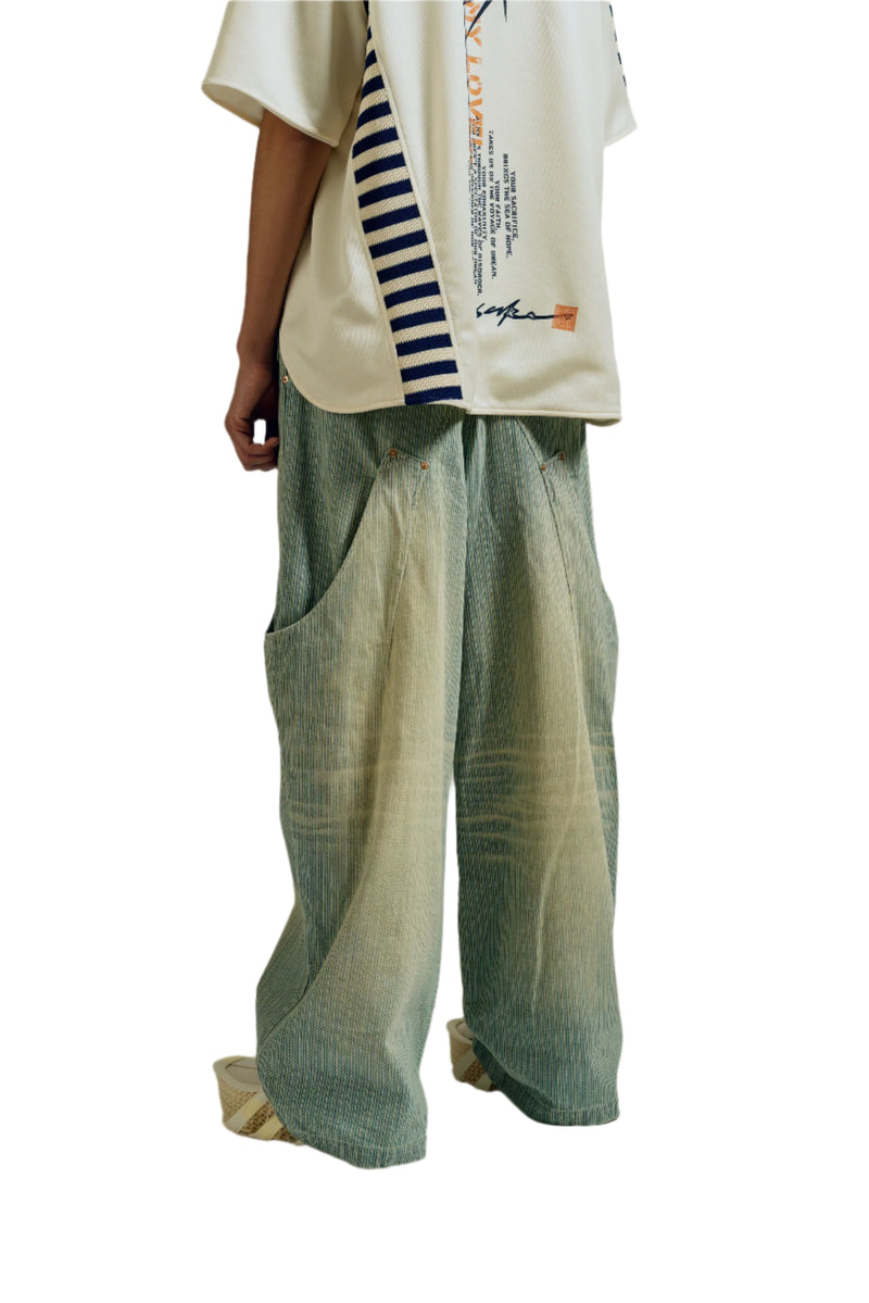 Namesake Billie Bibs Denim Pants Indigo Stripe