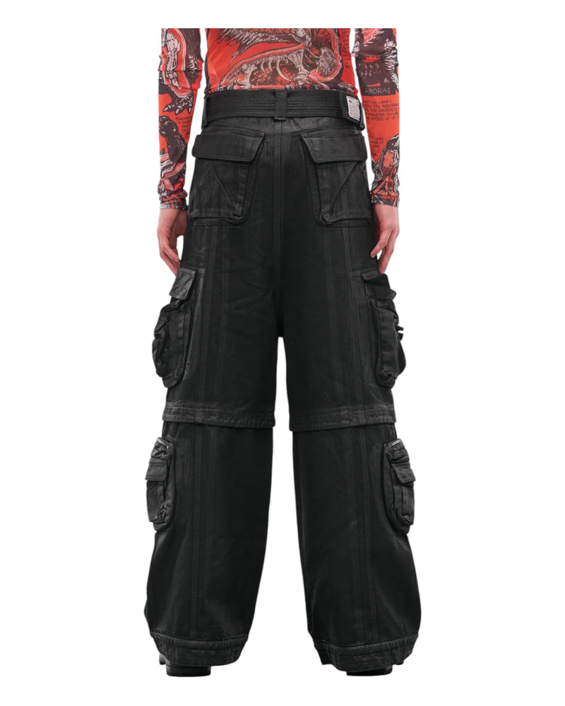 Luu Dan Cargo Jeans Coated Black