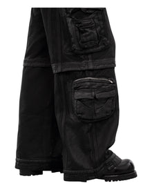 Luu Dan Cargo Jeans Coated Black