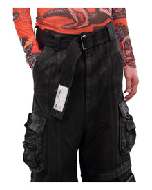Luu Dan Cargo Jeans Coated Black