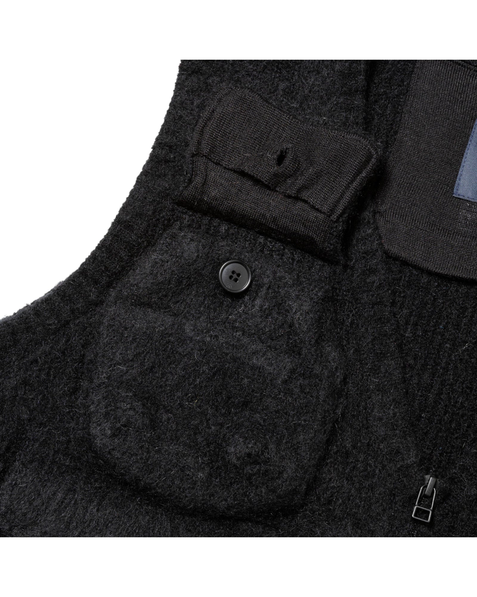 Meanswhile Mohair Knit Luggage Vest Black