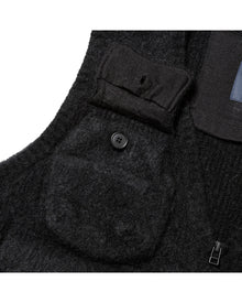 Meanswhile Mohair Knit Luggage Vest Black