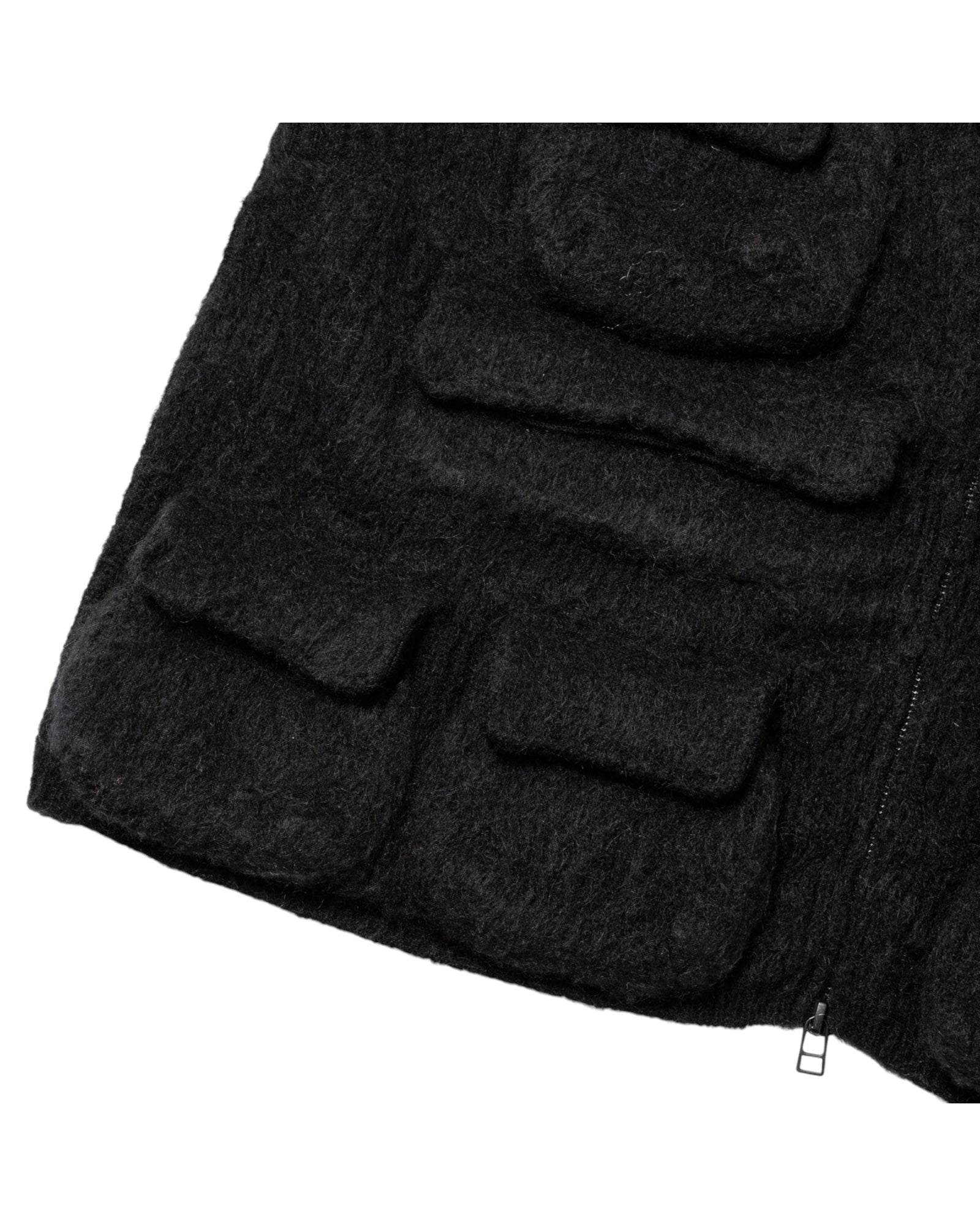 Meanswhile Mohair Knit Luggage Vest Black