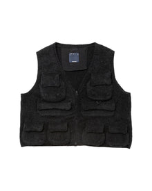 Meanswhile Mohair Knit Luggage Vest Black
