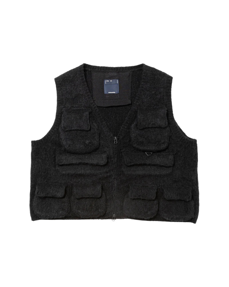 Meanswhile Mohair Knit Luggage Vest Black