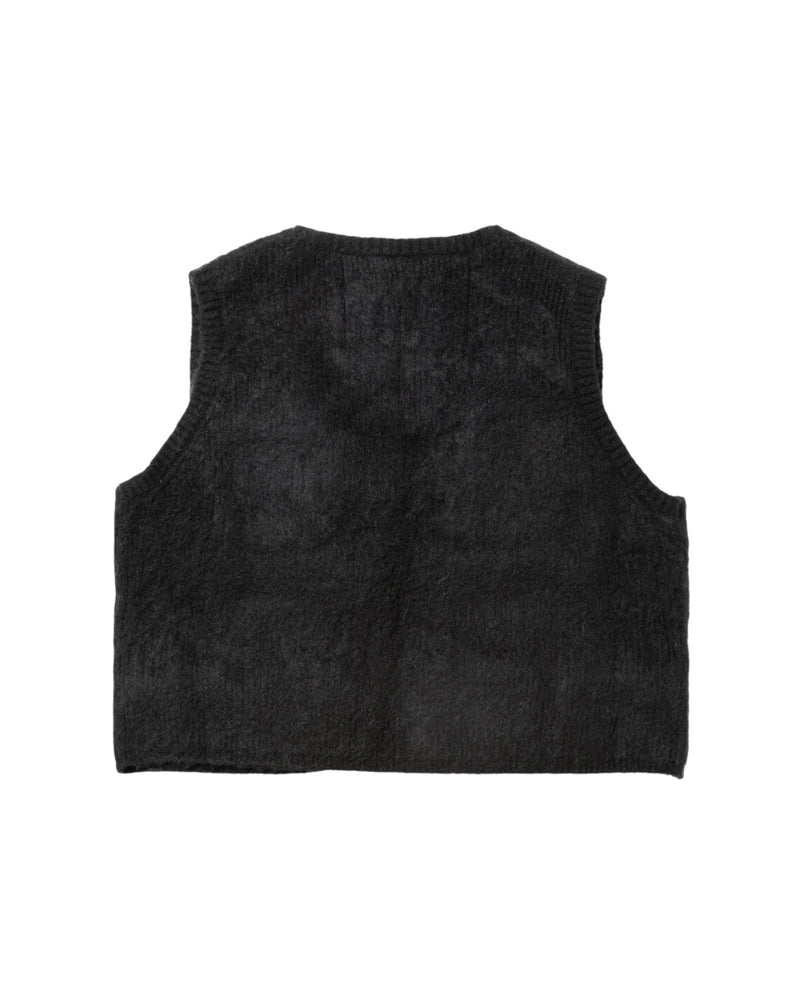 Meanswhile Mohair Knit Luggage Vest Black