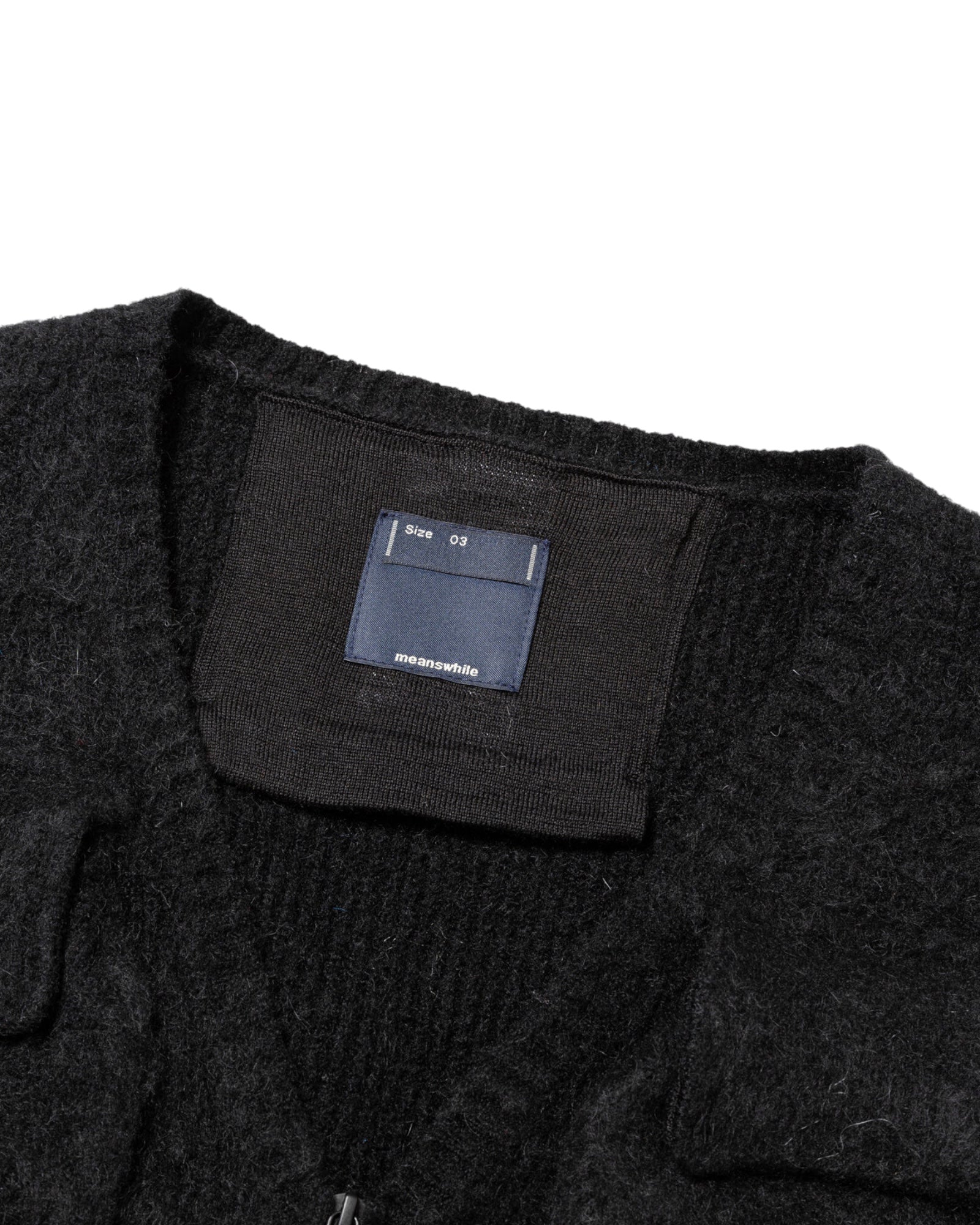 Meanswhile Mohair Knit Luggage Vest Black