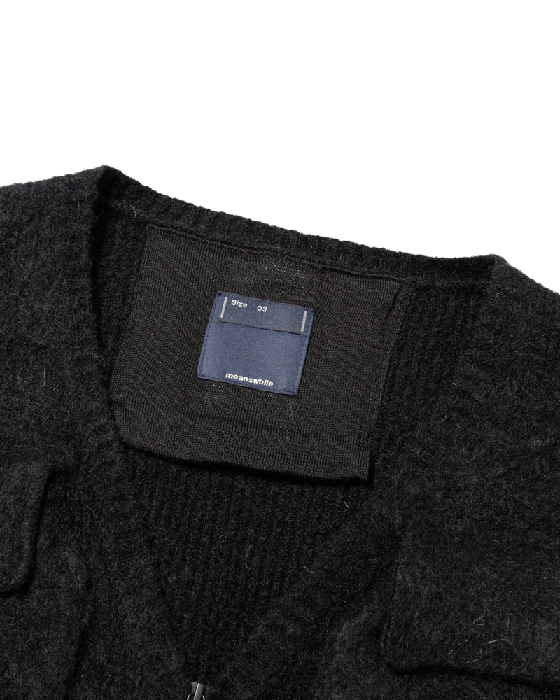 Meanswhile Mohair Knit Luggage Vest Black