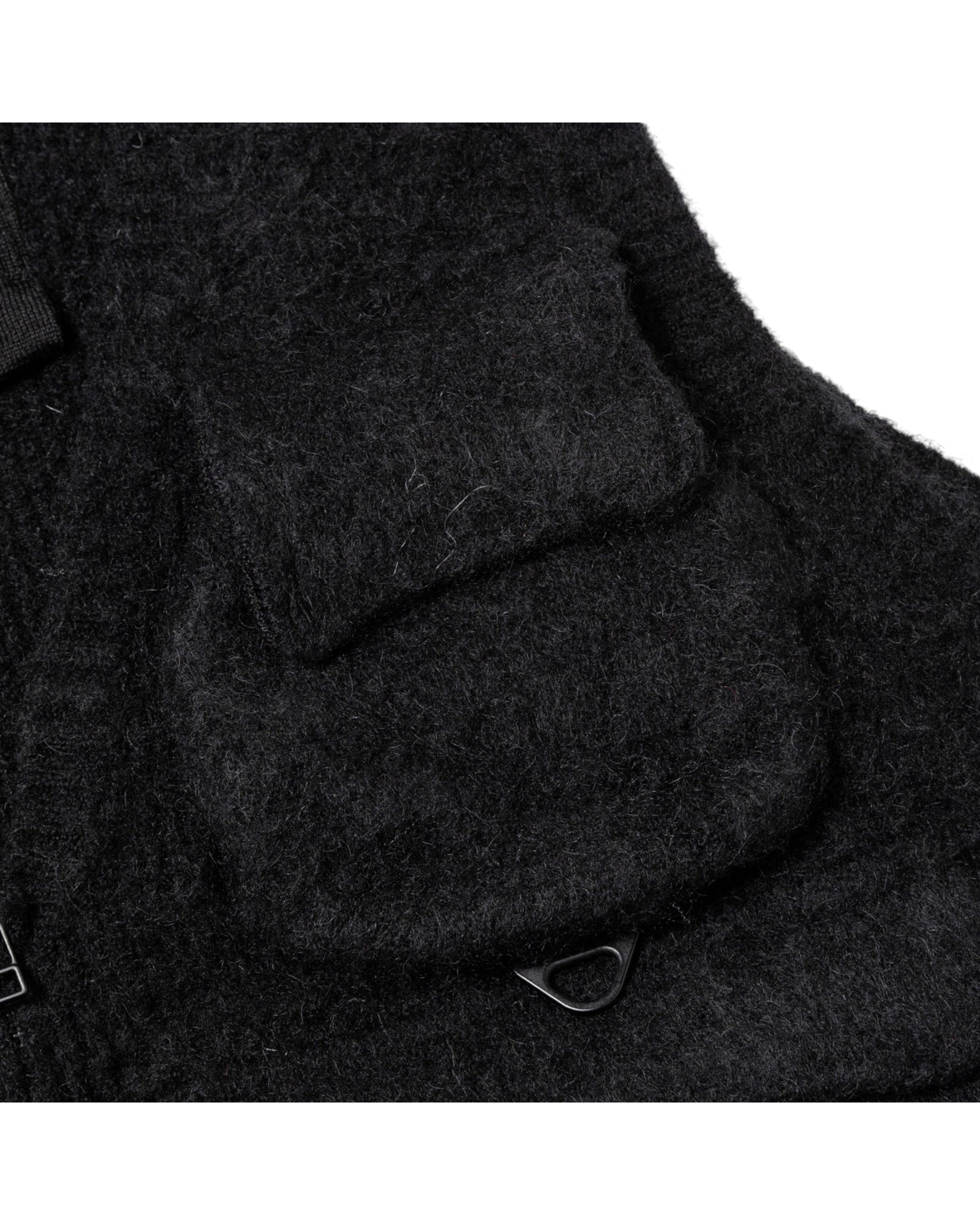 Meanswhile Mohair Knit Luggage Vest Black