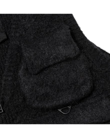 Meanswhile Mohair Knit Luggage Vest Black