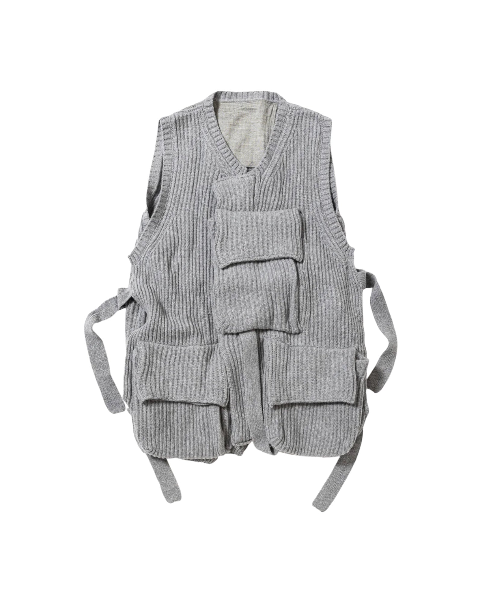 Meanswhile Mohair Body Armor Knit Vest Grey