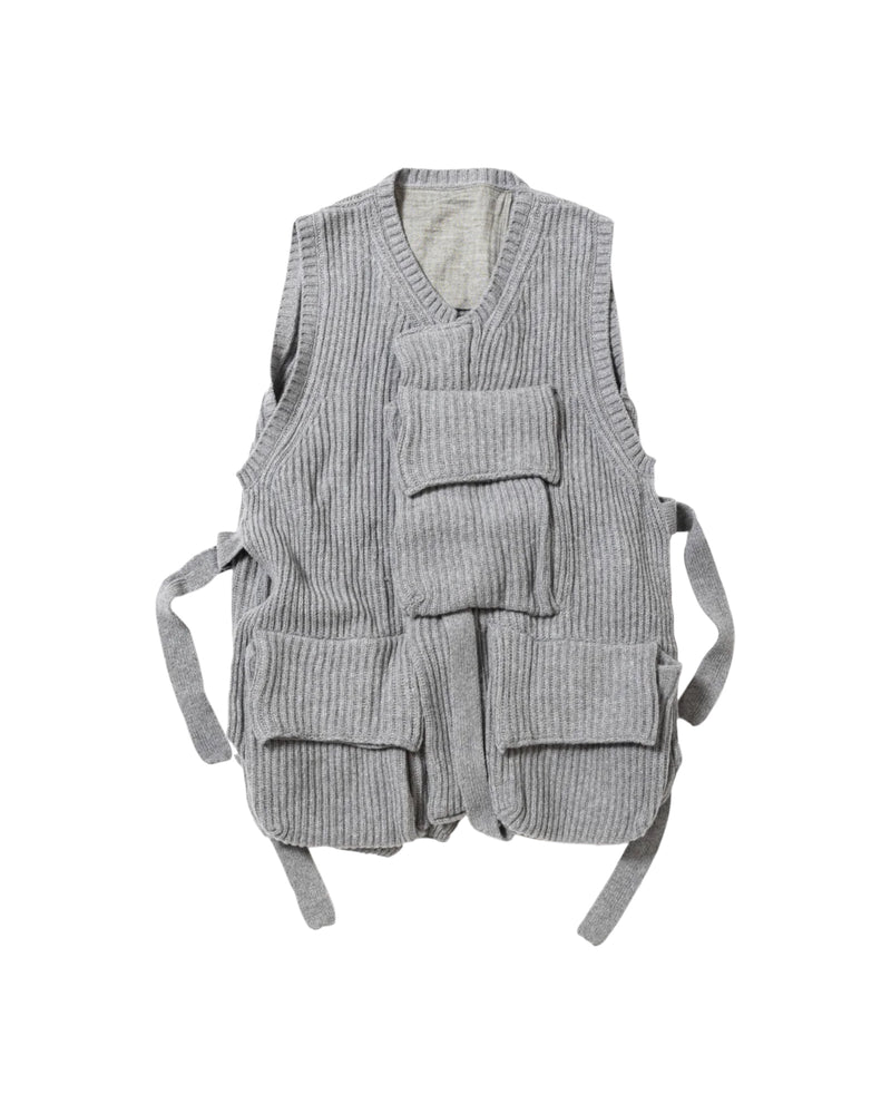 Meanswhile Mohair Body Armor Knit Vest Grey