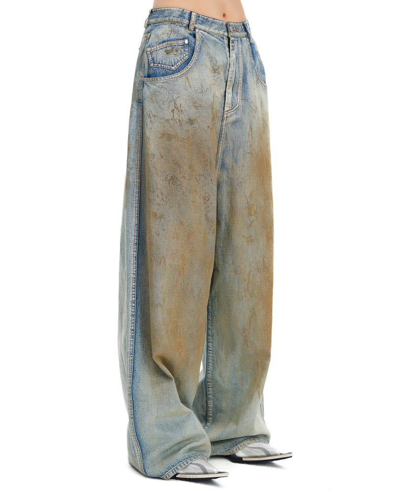 Sankuanz Mud-Dyed Distressed Jeans