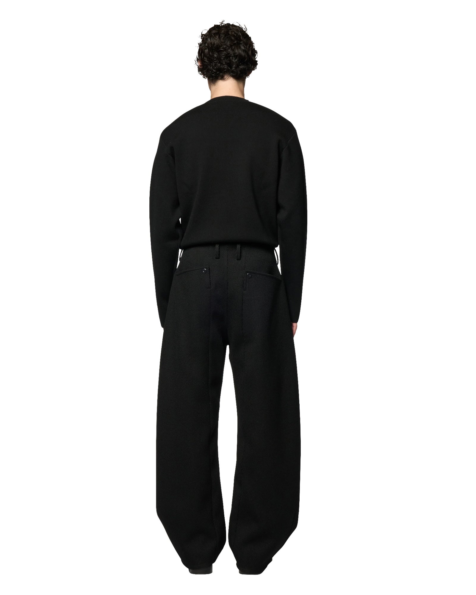 Omar Afridi Pina Trousers Black - Wool Cocoon Trousers | VAVA STORE