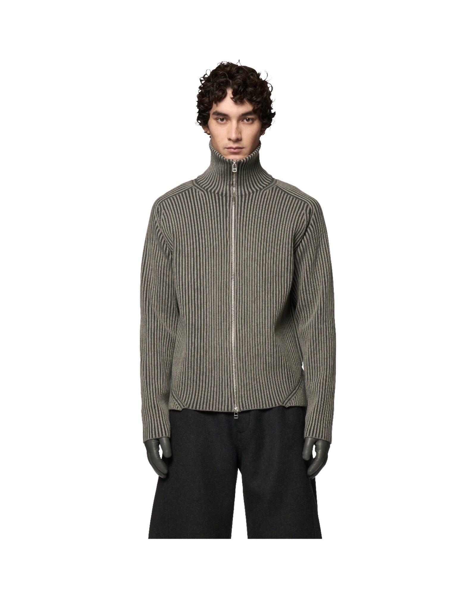 Omar Afridi Articulated Drivers Knit Sweater Grey - Wool Sweater
