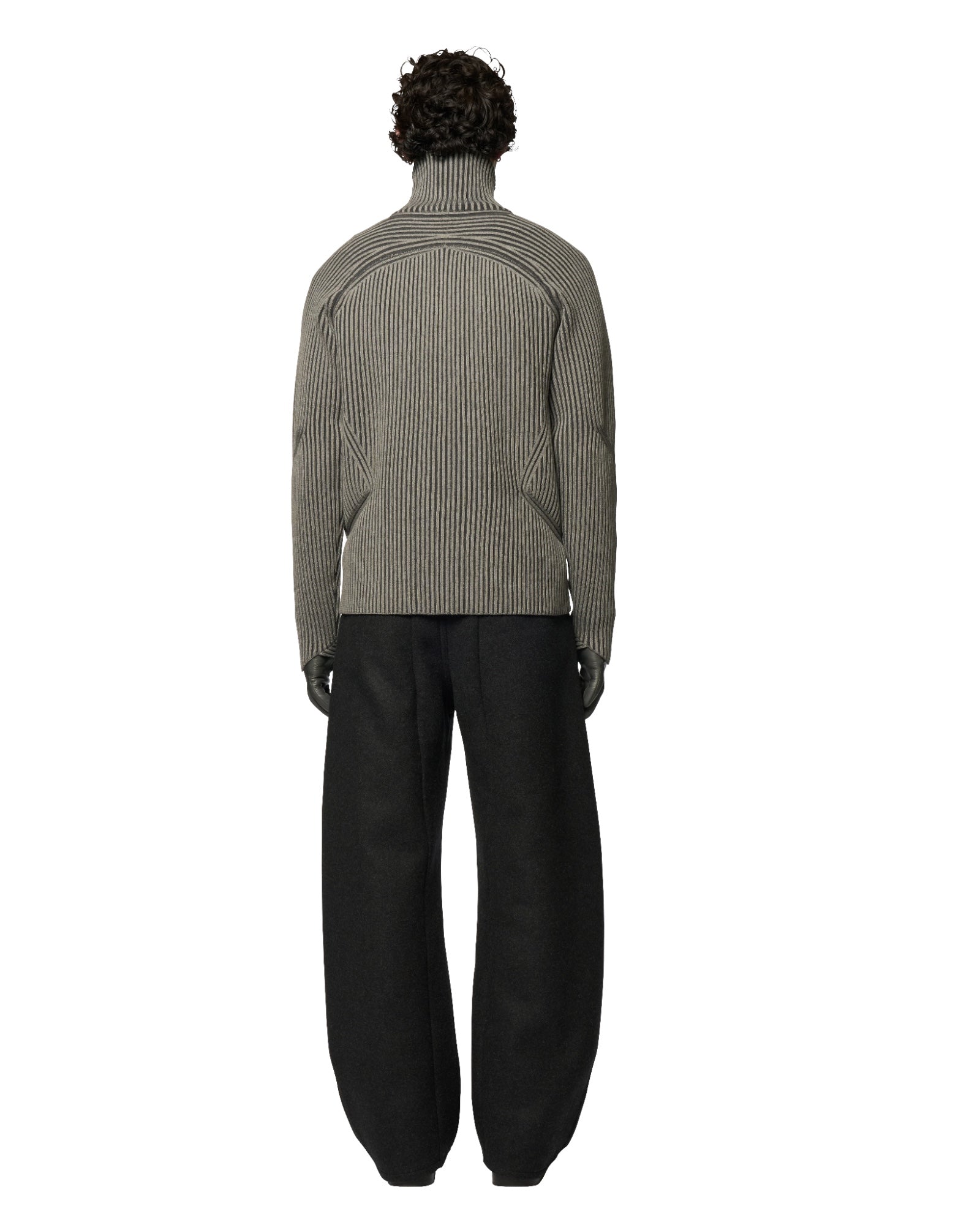rn　omar afridi DS KNIT Omar Afridi Articulated Drivers Knit Sweater Grey - Wool Sweater