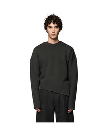 Omar Afridi Slanted Crew-Neck Jumper D Grey X Black
