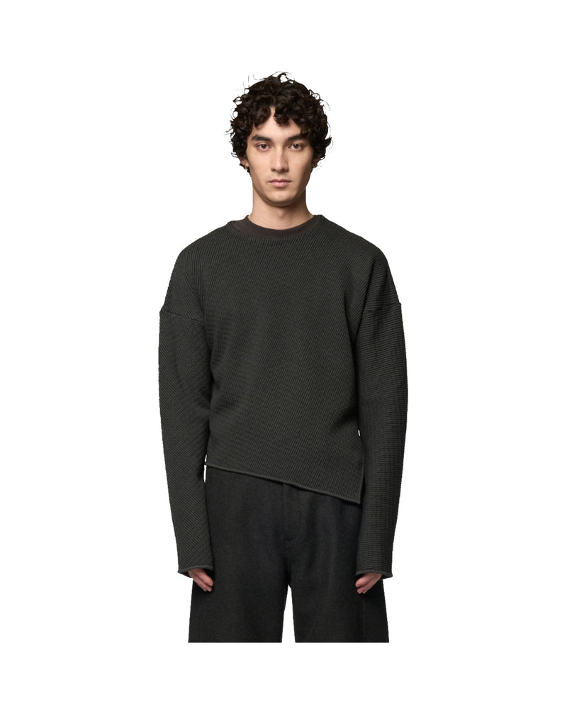 Omar Afridi Slanted Crew-Neck Jumper D Grey X Black
