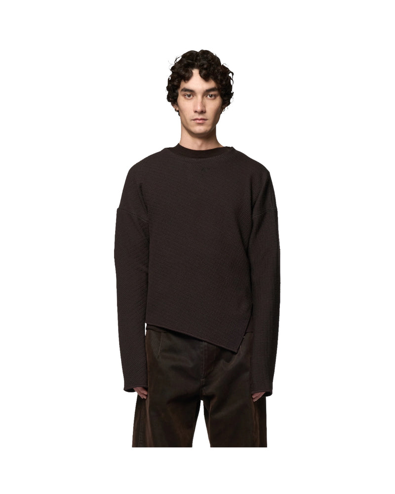 Omar Afridi Slanted Crew-Neck Jumper D Brown X D Grey