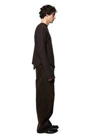 Omar Afridi Slanted Crew-Neck Jumper D Brown X D Grey