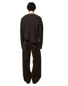 Omar Afridi Slanted Crew-Neck Jumper D Brown X D Grey