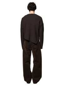 Omar Afridi Slanted Crew-Neck Jumper D Brown X D Grey