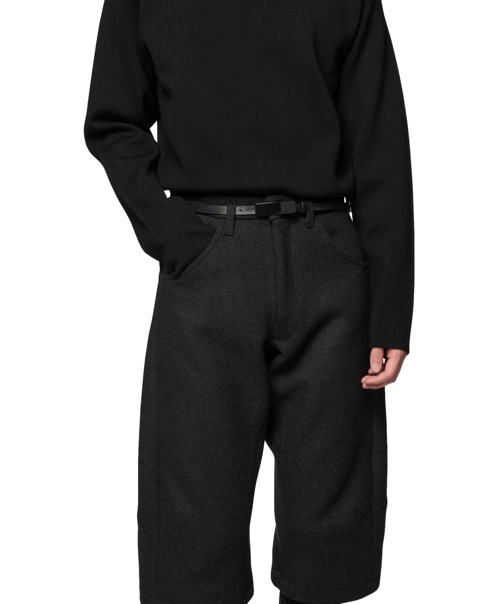 Omar Afridi Knee Darted Flare Shorts Black - Designer Shorts
