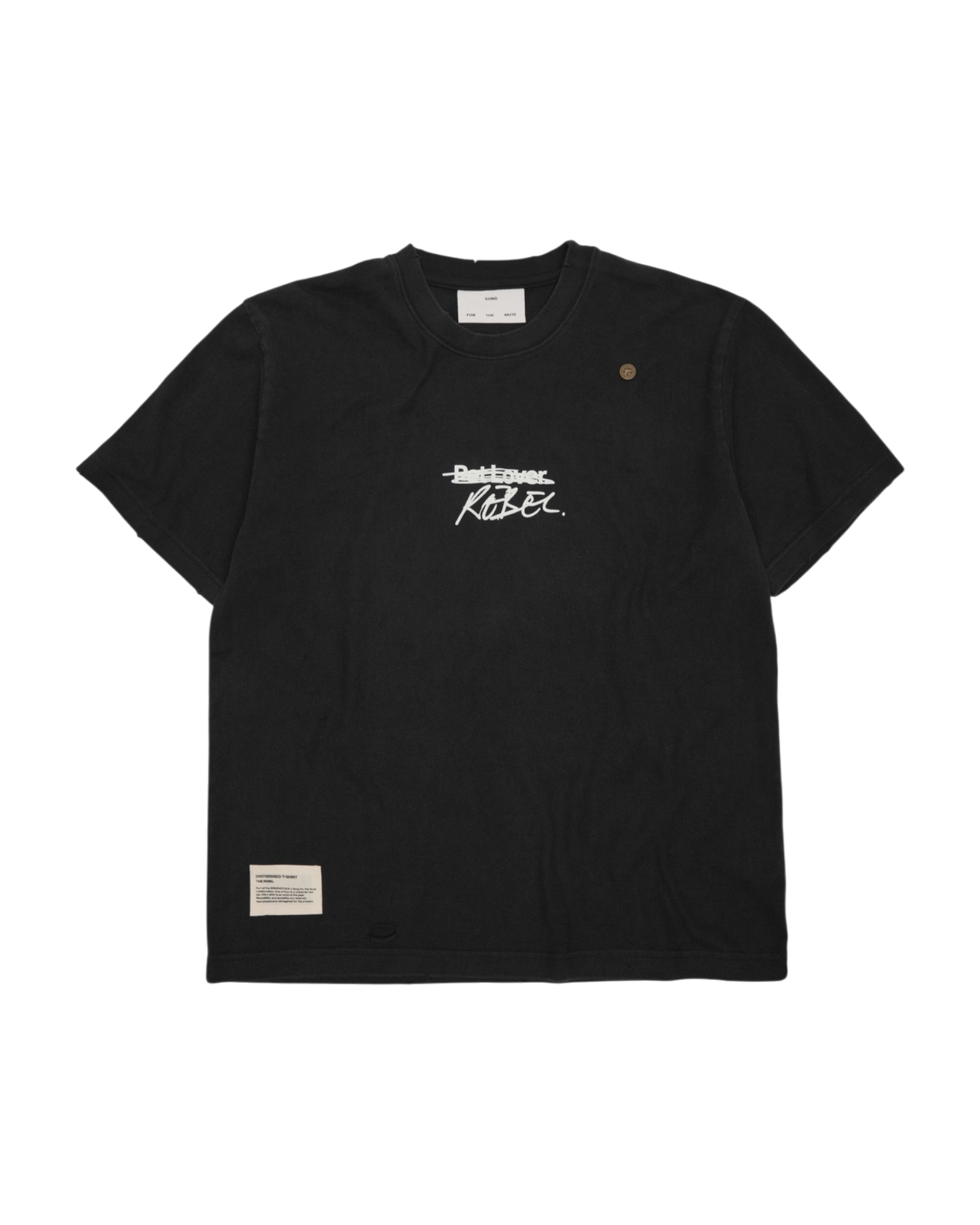 Song For The Mute x Birkenstock 'The Rebel' Distressed T-Shirt Overdyed Black