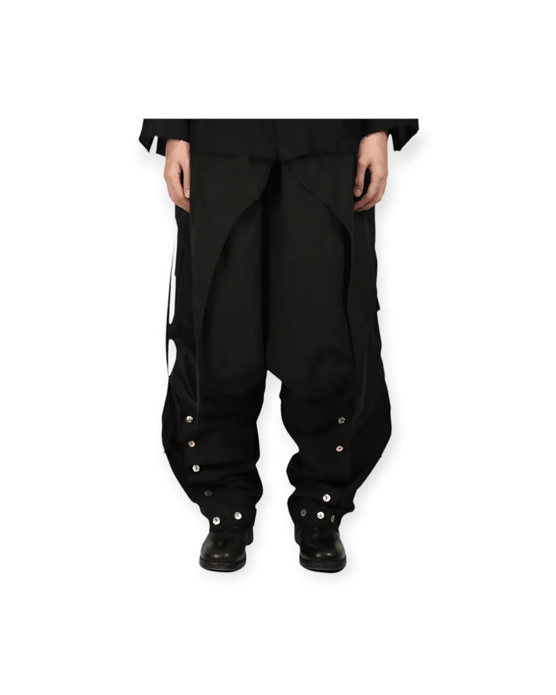 ænrmòus Raindrops in Leaves Pants Black