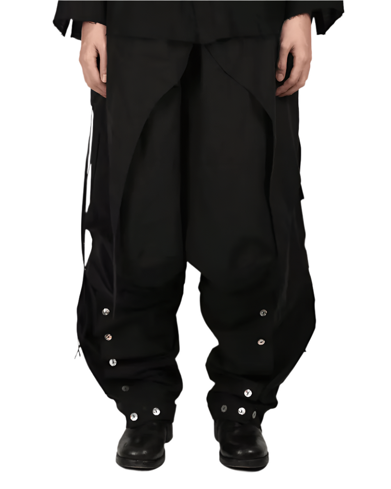 ænrmòus Raindrops in Leaves Pants Black