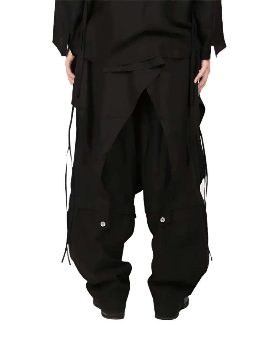 ænrmòus Raindrops in Leaves Pants Black