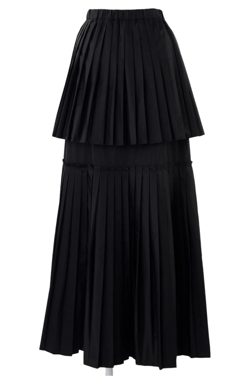 Enfold Random Pleats Skirt Black