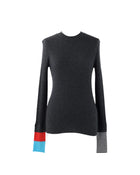 Enfold Rib Pullover Charcoal Grey