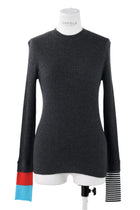 Enfold Rib Pullover Charcoal Grey