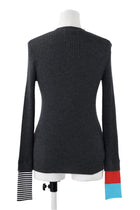 Enfold Rib Pullover Charcoal Grey