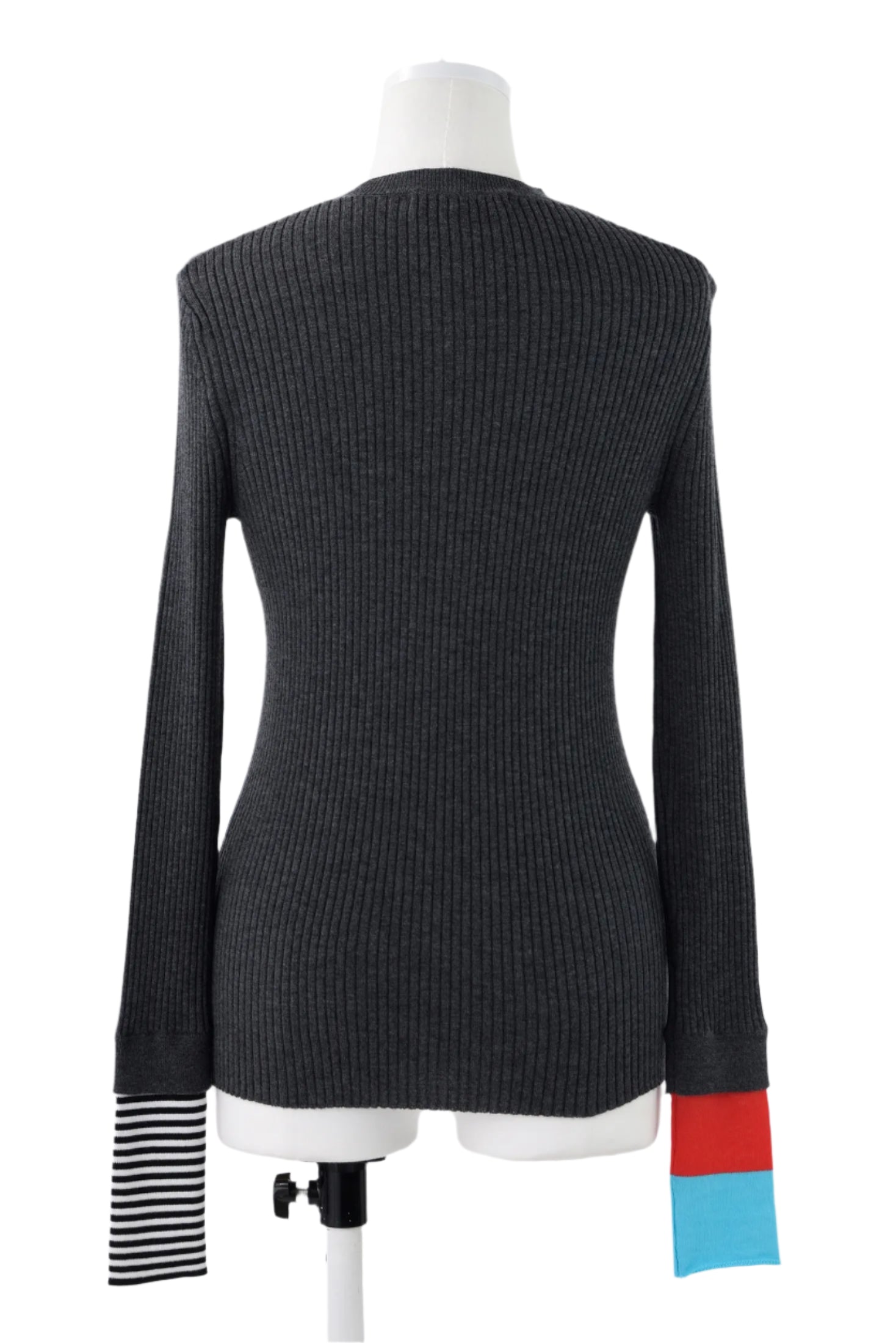 Enfold Rib Pullover Charcoal Grey