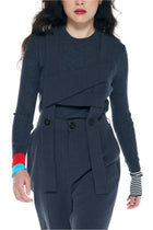 Enfold Rib Pullover Charcoal Grey