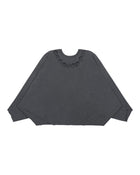 Sankuanz Head Print Batwing Long-Sleeve Tee Black