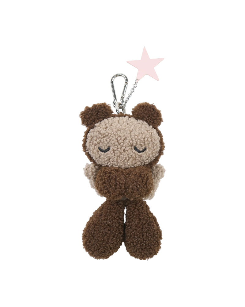 Sankuanz Bumpy Angel Teddy Plush Keychain Brown