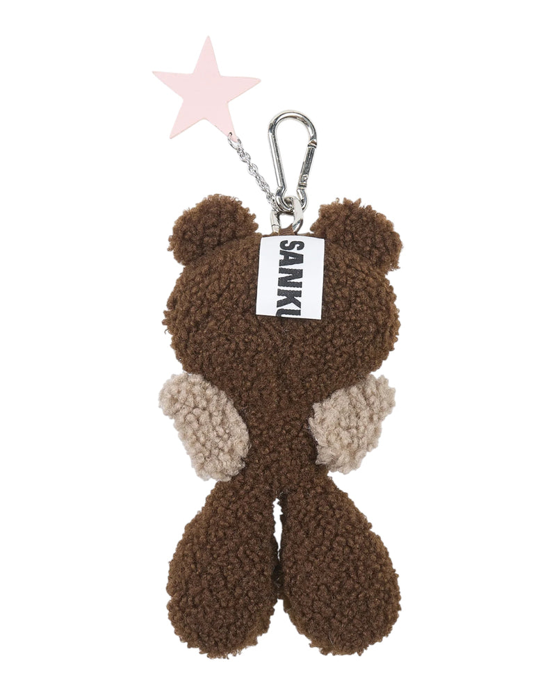 Sankuanz Bumpy Angel Teddy Plush Keychain Brown