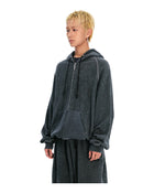 Sankuanz Monogram Print Reversible Zip Hoodie Grey
