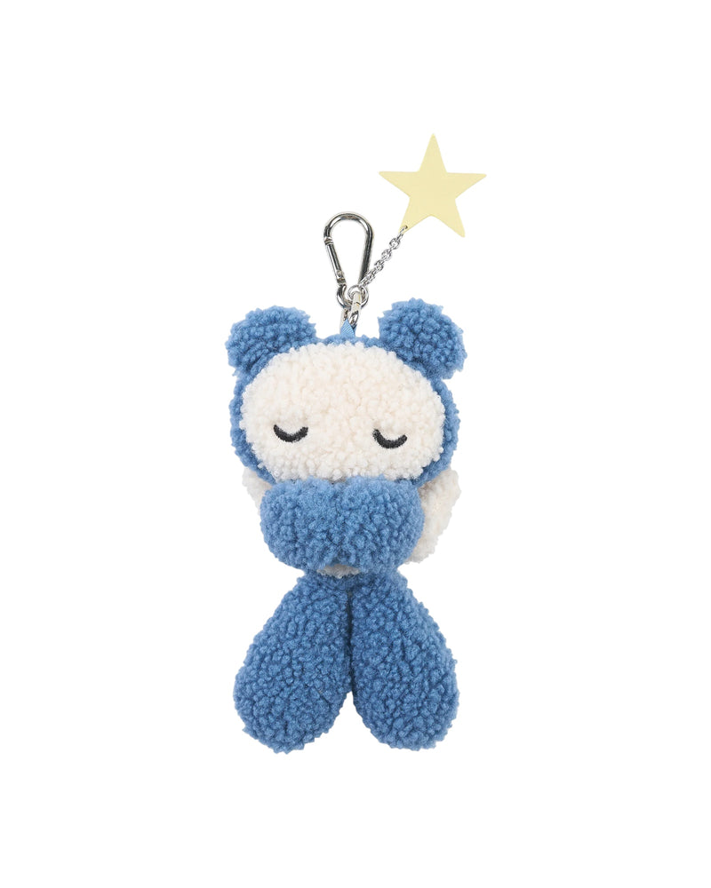 Sankuanz Bumpy Angel Teddy Plush Keychain Blue