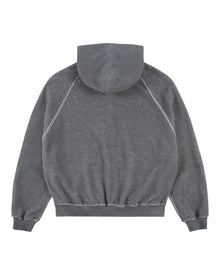 Sankuanz Monogram Print Reversible Zip Hoodie Grey